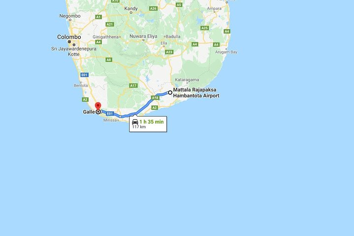 Mattala (HRI) Airport to Galle City Private Transfer - Photo 1 of 12